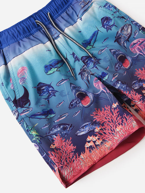 Peter Millar Youth Collection Boys' Ocean Traffic Swim Trunk
