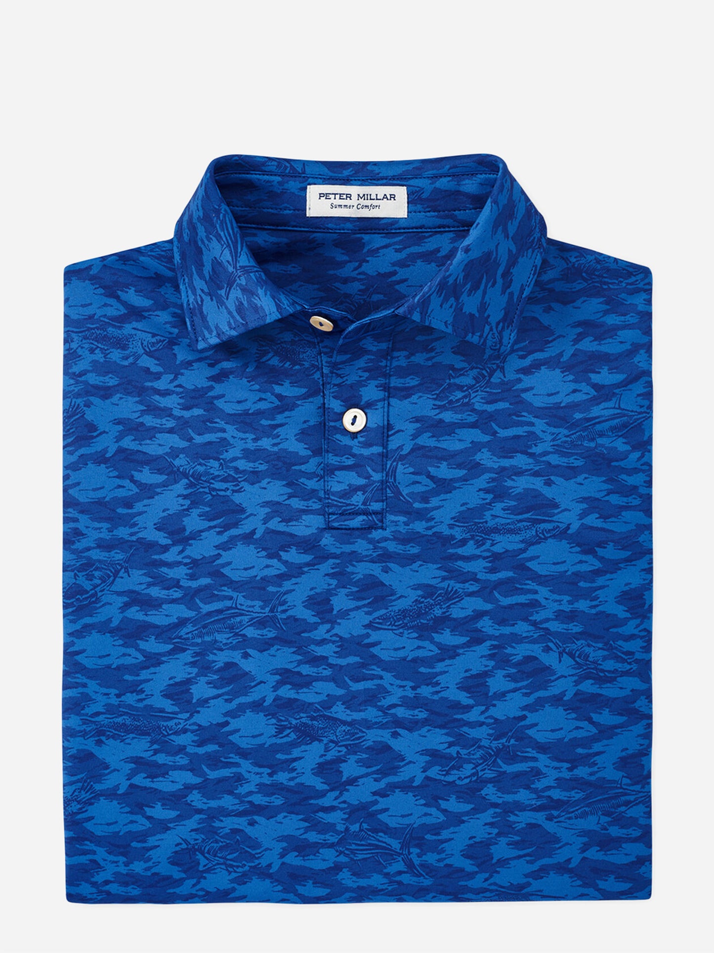 Peter Millar Youth Collection Boys' Fish Camo Performance Jersey Polo