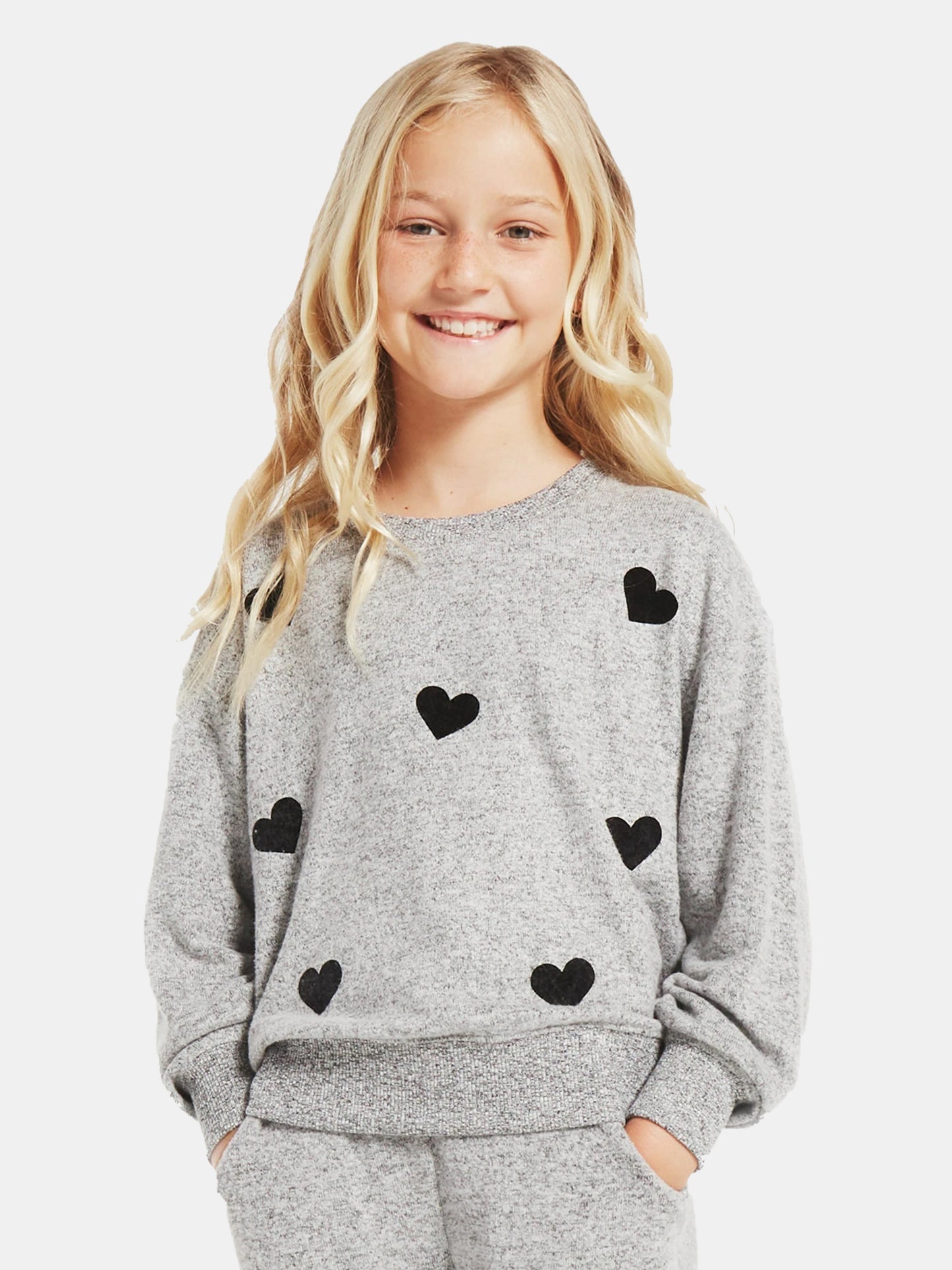 Z Supply Girls' Audrey Marled Heart Top - Saint Bernard