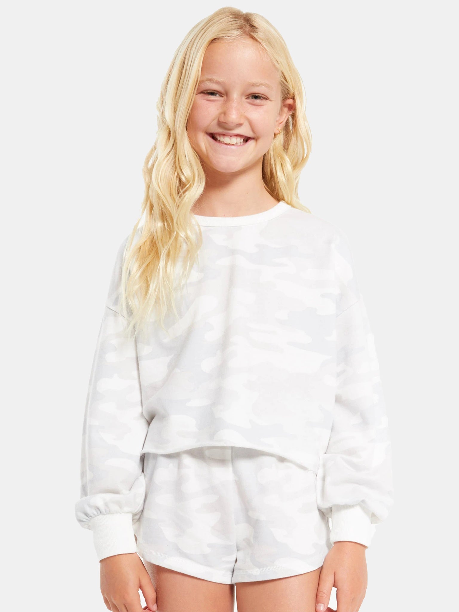 Z Supply Girls' Mayori Camo Long Sleeve Top - Saint Bernard