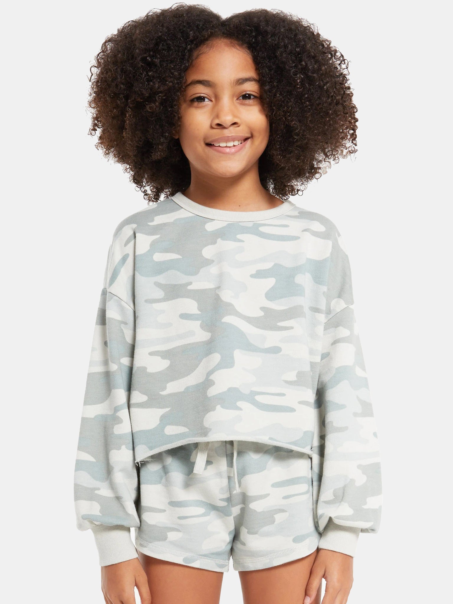 Z Supply Girls' Mayori Camo Long Sleeve Top - Saint Bernard