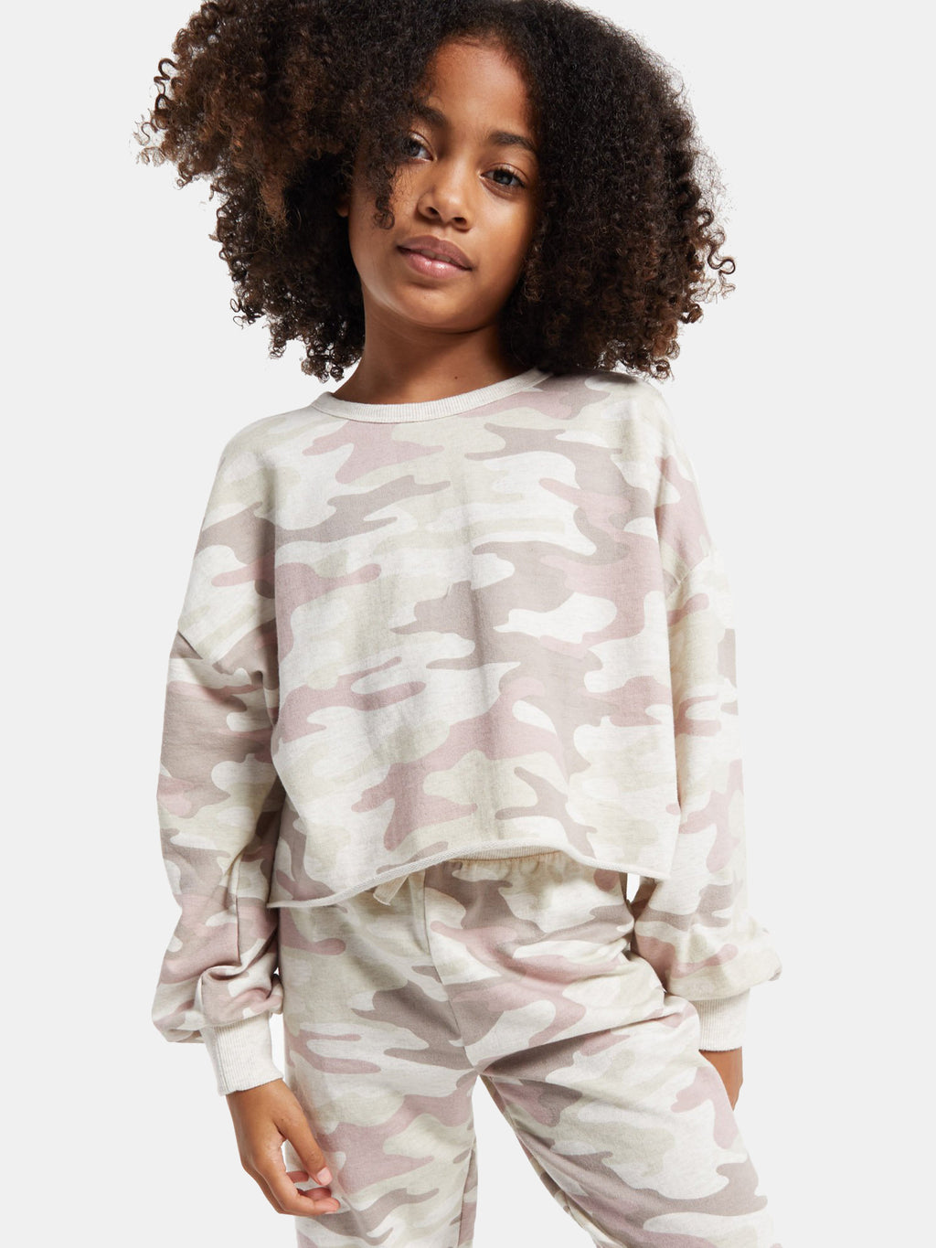 Z Supply Girls' Mayori Camo Long Sleeve Top - Saint Bernard