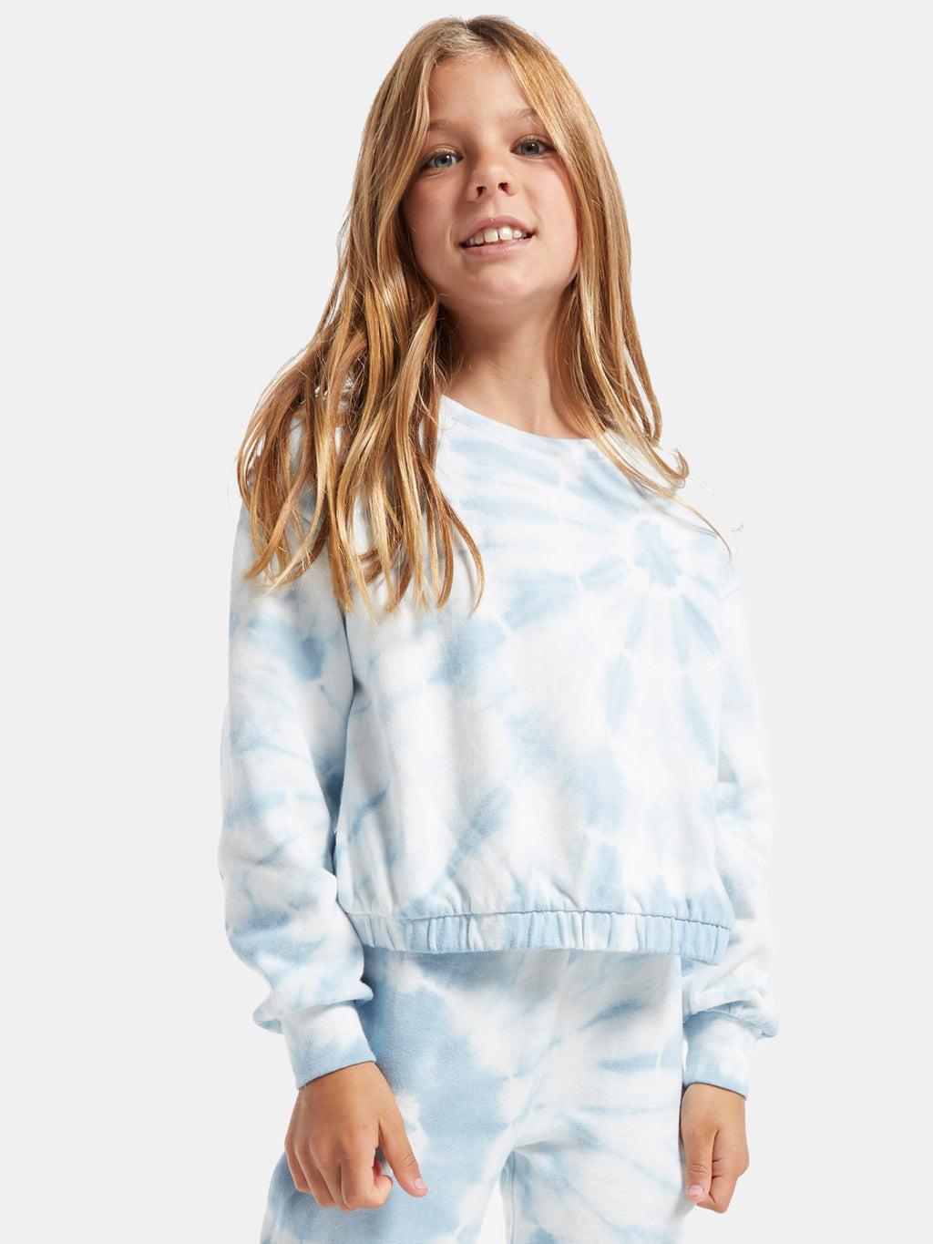 Z Supply Girls' Carmen Tie-Dye Long Sleeve Top - Saint Bernard