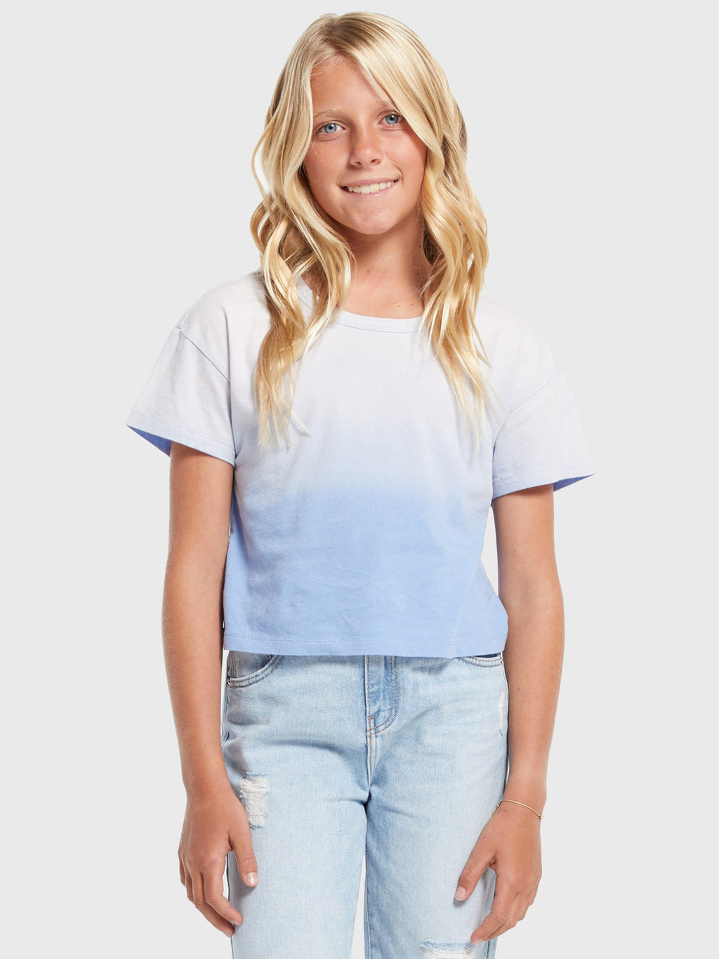 Z Supply Girls' Nattie Organic Ombre Tee - Saint Bernard