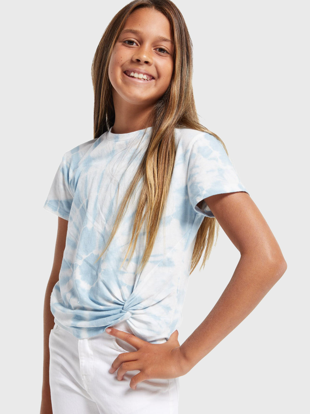 Z Supply Girls' Teagan Tie-Dye Crew Shirt - Saint Bernard