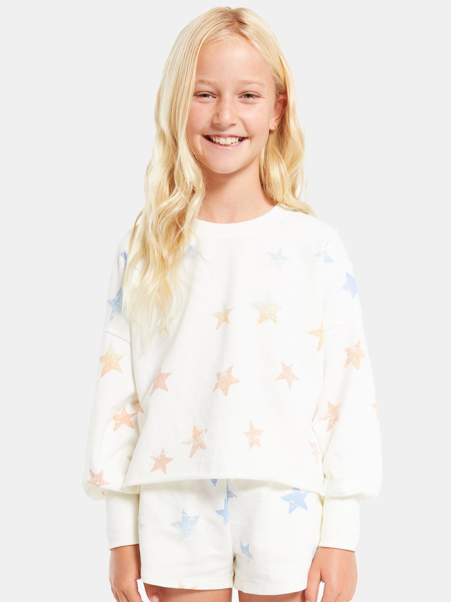 Z Supply Girls' Kira Rainbow Star Sweatshirt - Saint Bernard