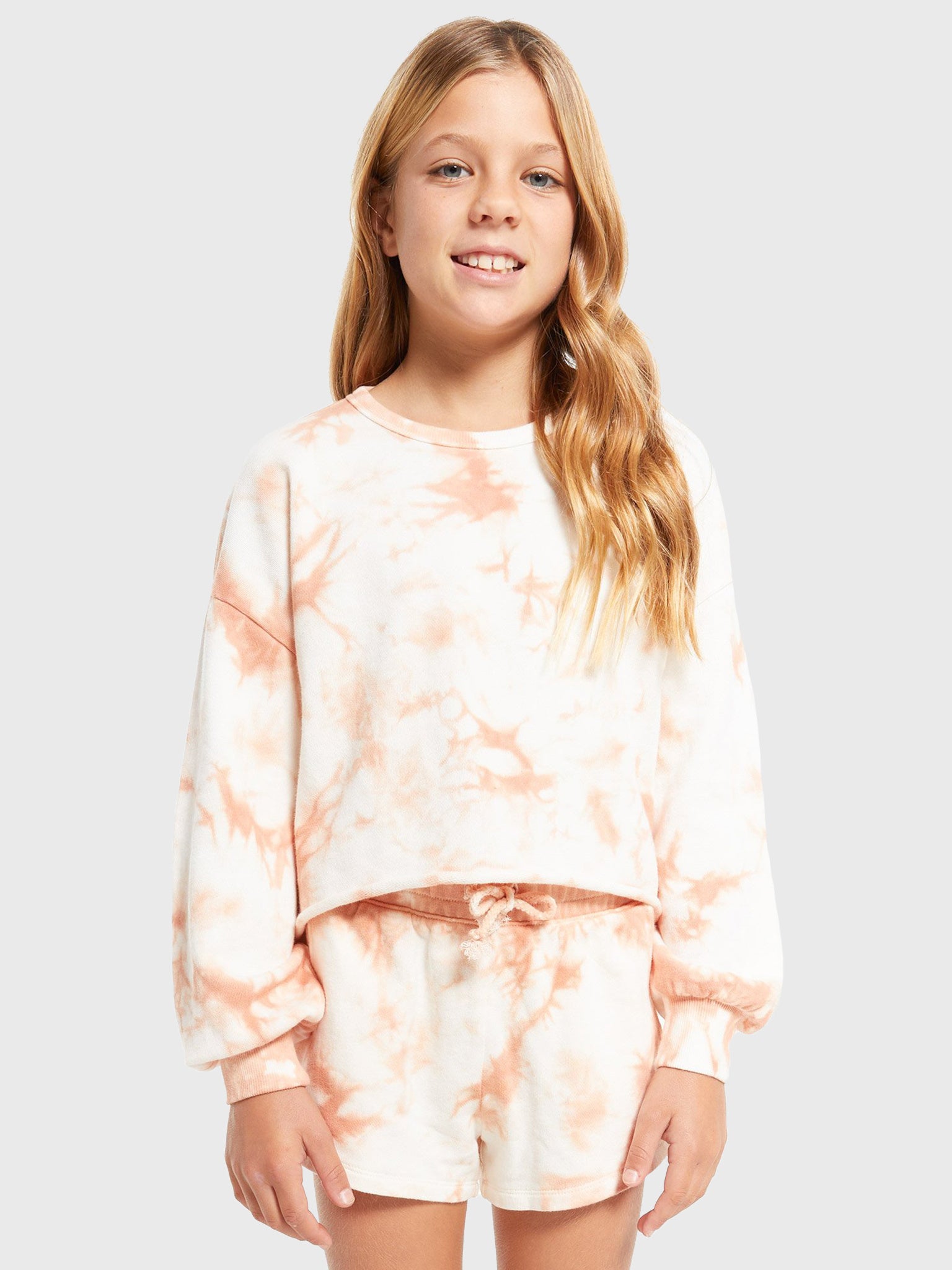Z Supply Girls' Mayori Tie-Dye Pullover Sweatshirt - Saint Bernard
