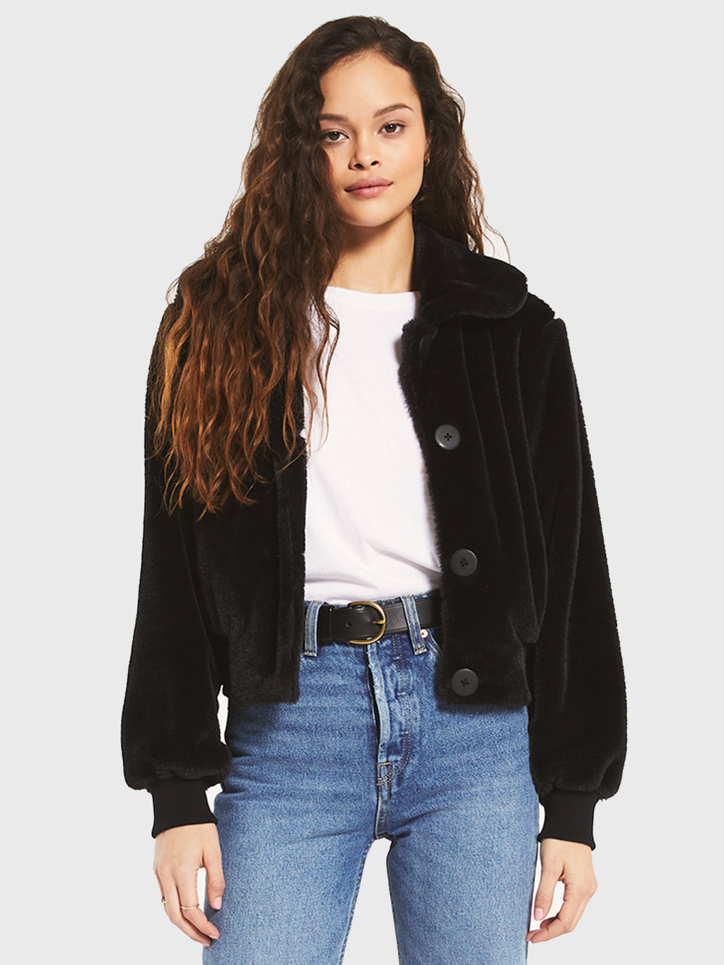 Z Supply Women's Sylvie Snow Bomber Coat - Saint Bernard