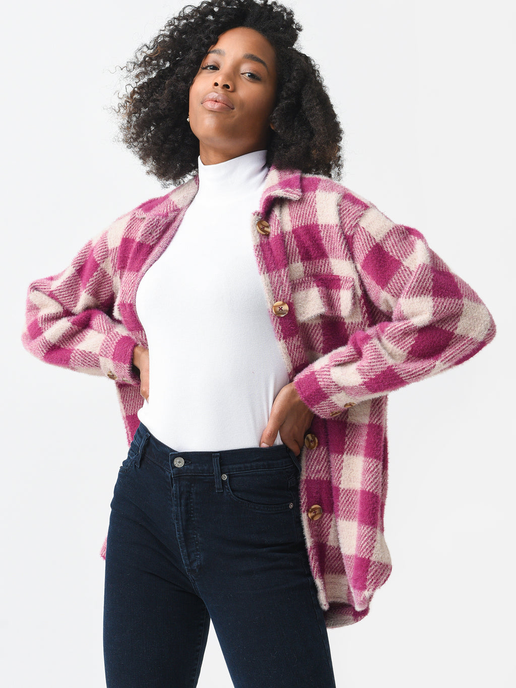 Z Supply Women's Plaid Check Tucker Jacket - Saint Bernard