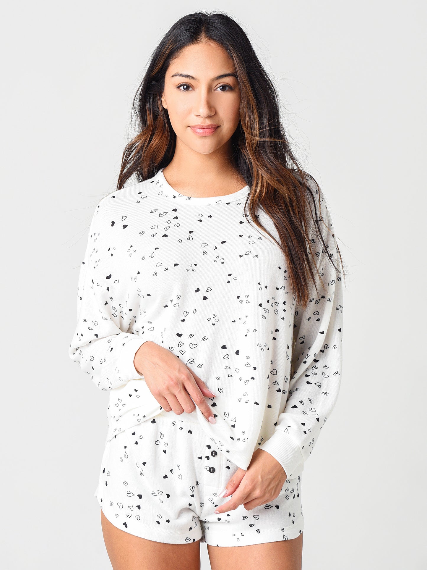 Z Supply Women's Bridget Heart Lounge Top - Saint Bernard