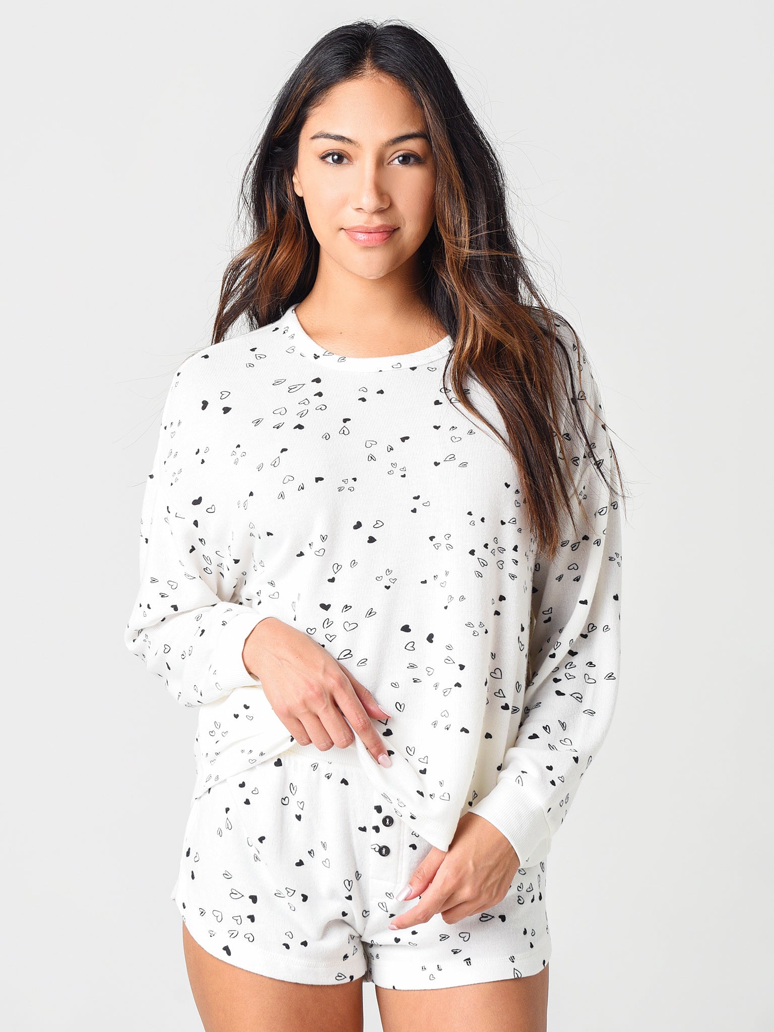 Z Supply Women's Bridget Heart Lounge Top - Saint Bernard