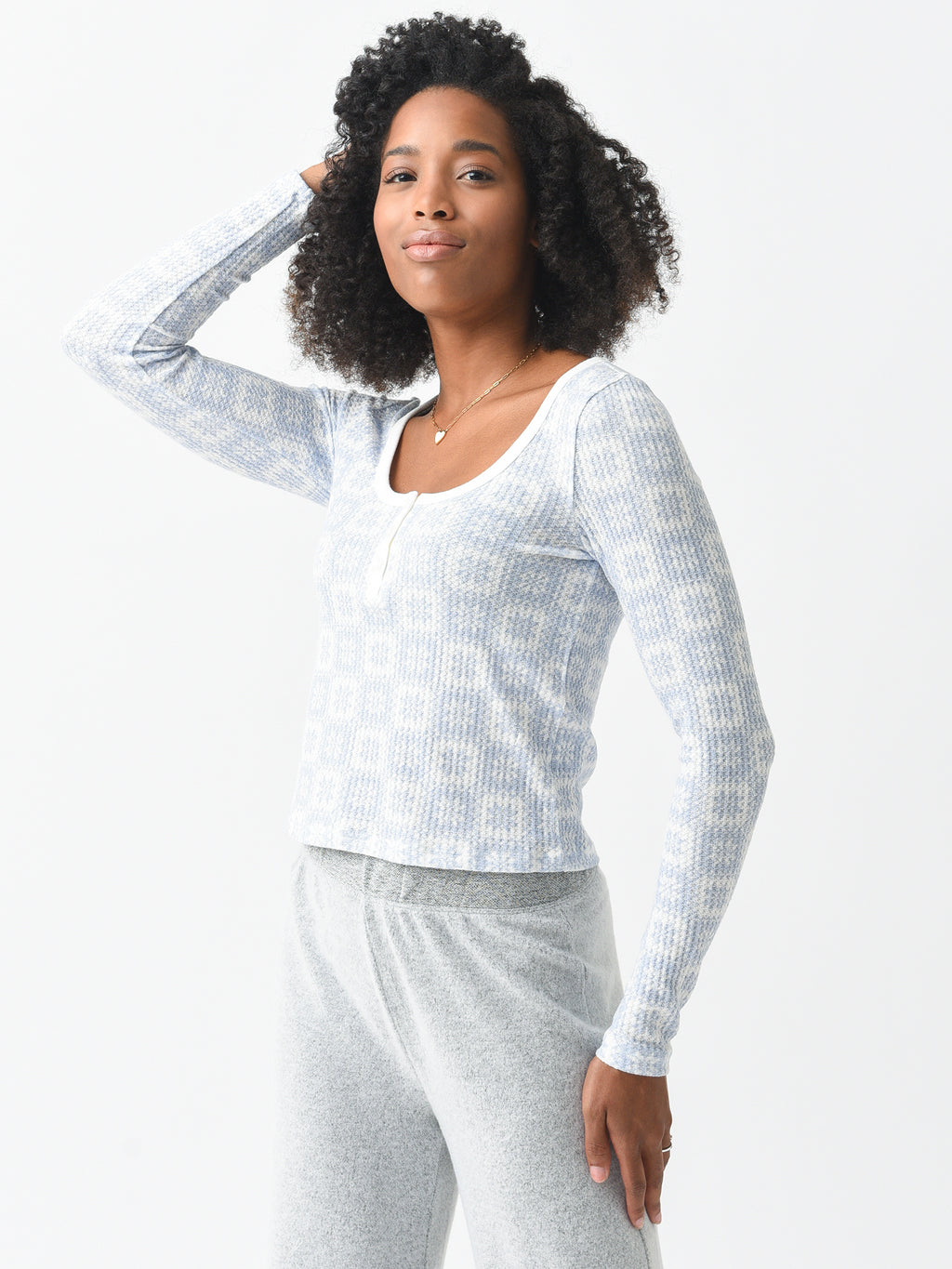 Z Supply Women's Fireside Fair Isle Long Sleeve Top - Saint Bernard