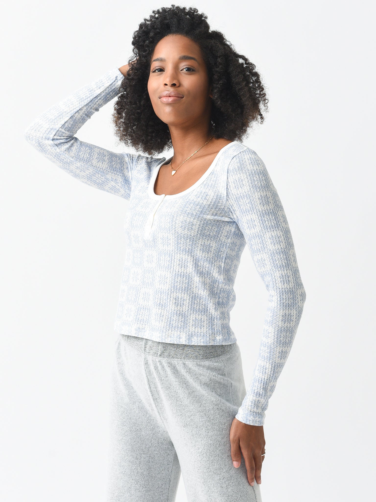 Z Supply Women's Fireside Fair Isle Long Sleeve Top - Saint Bernard