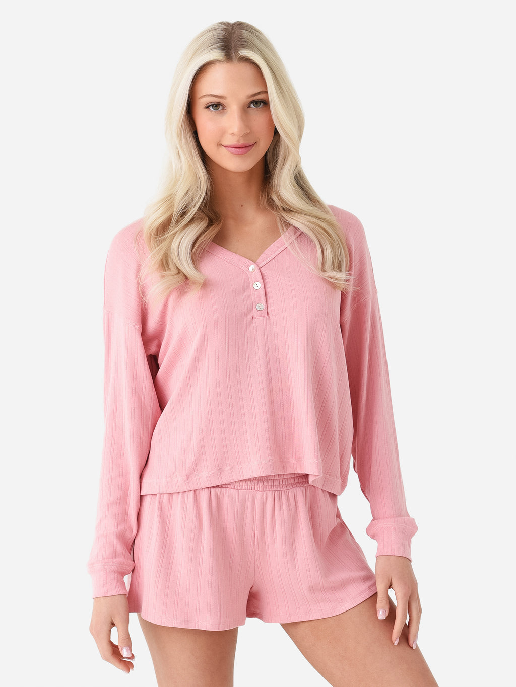Z Supply Women's Dusk Silky Pointelle Long Sleeve Top - Saint Bernard