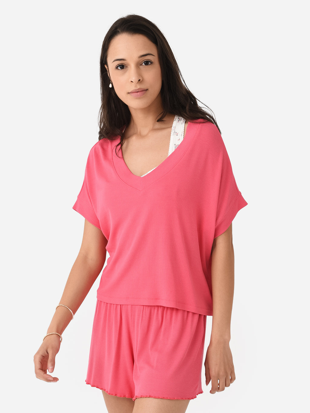 Z Supply Women's Harper Rib V-Neck Tee - Saint Bernard