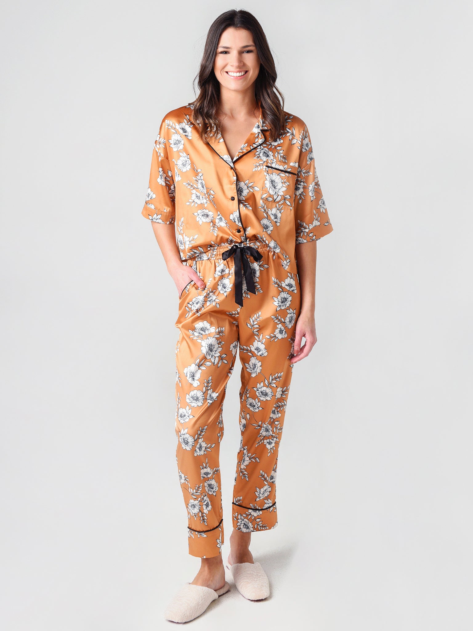 Z Supply Women's Jolie Floral Satin Pajama Set - Saint Bernard