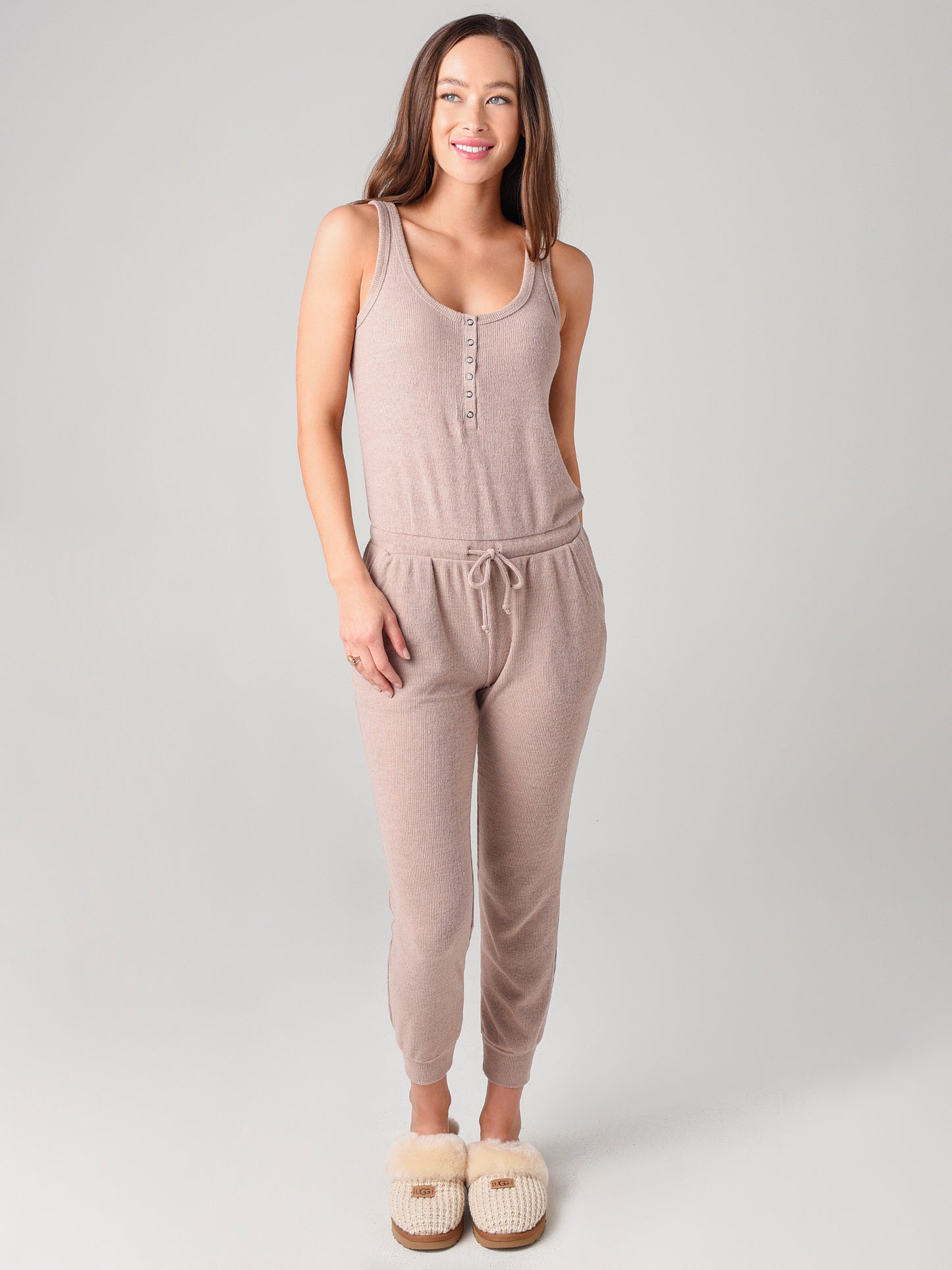 Z Supply Women's Dreamer Rib Jumpsuit - Saint Bernard
