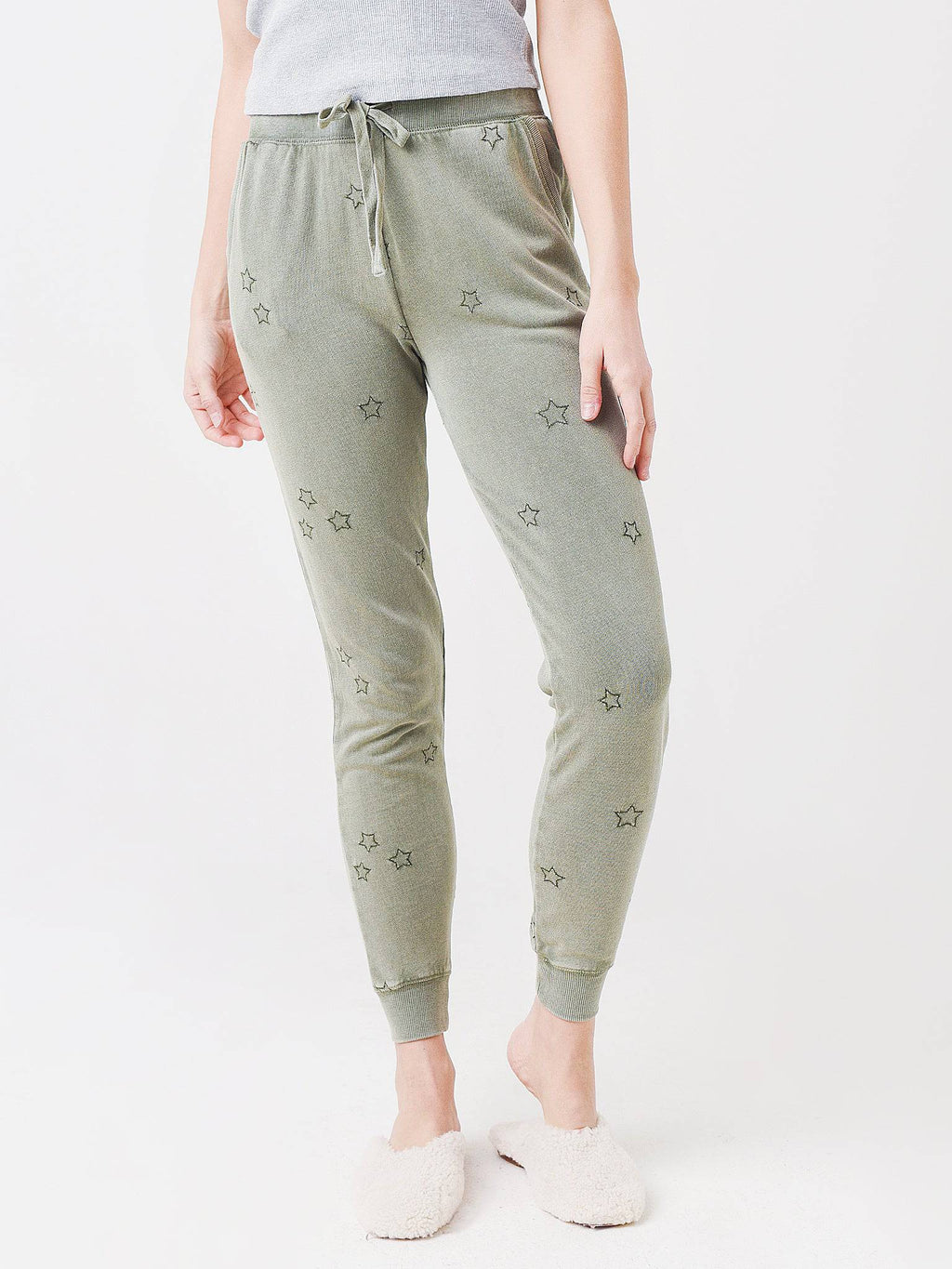 Z Supply Women's Goldie Embroidered Star Jogger - Saint Bernard