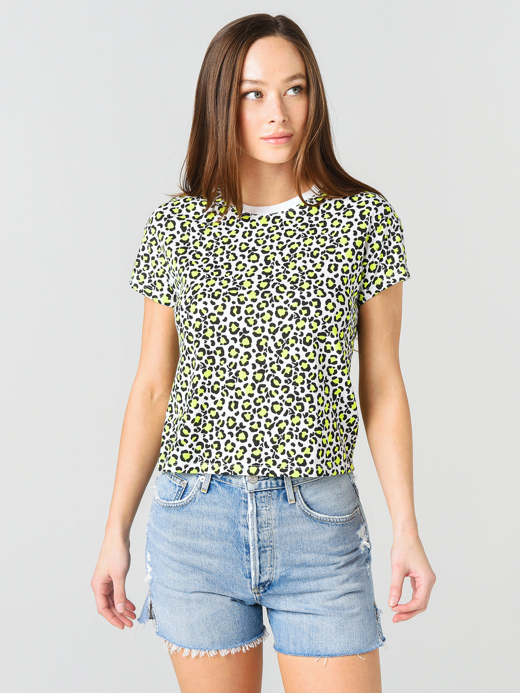Z Supply The Neon Leopard Modern Crew - Saint Bernard