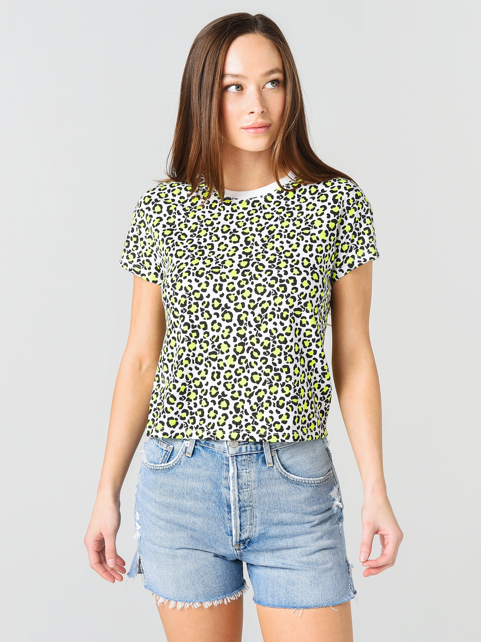Z Supply The Neon Leopard Modern Crew - Saint Bernard