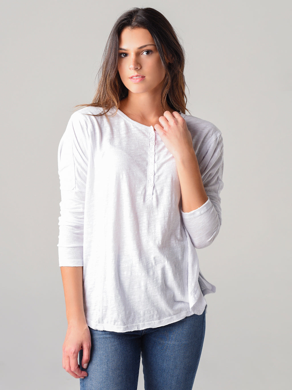 Z Supply Women's Rebel Slub Henley Top - Saint Bernard