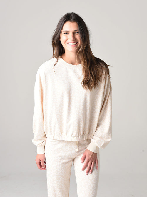 Z Supply Women's Mason Leopard Pullover Sweatshirt