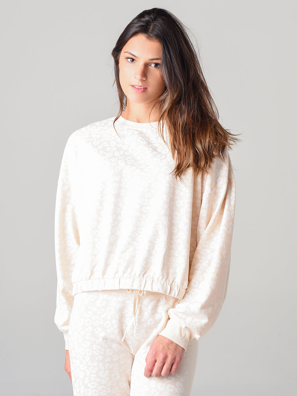 Z Supply Women's Mason Leopard Pullover Sweatshirt - Saint Bernard