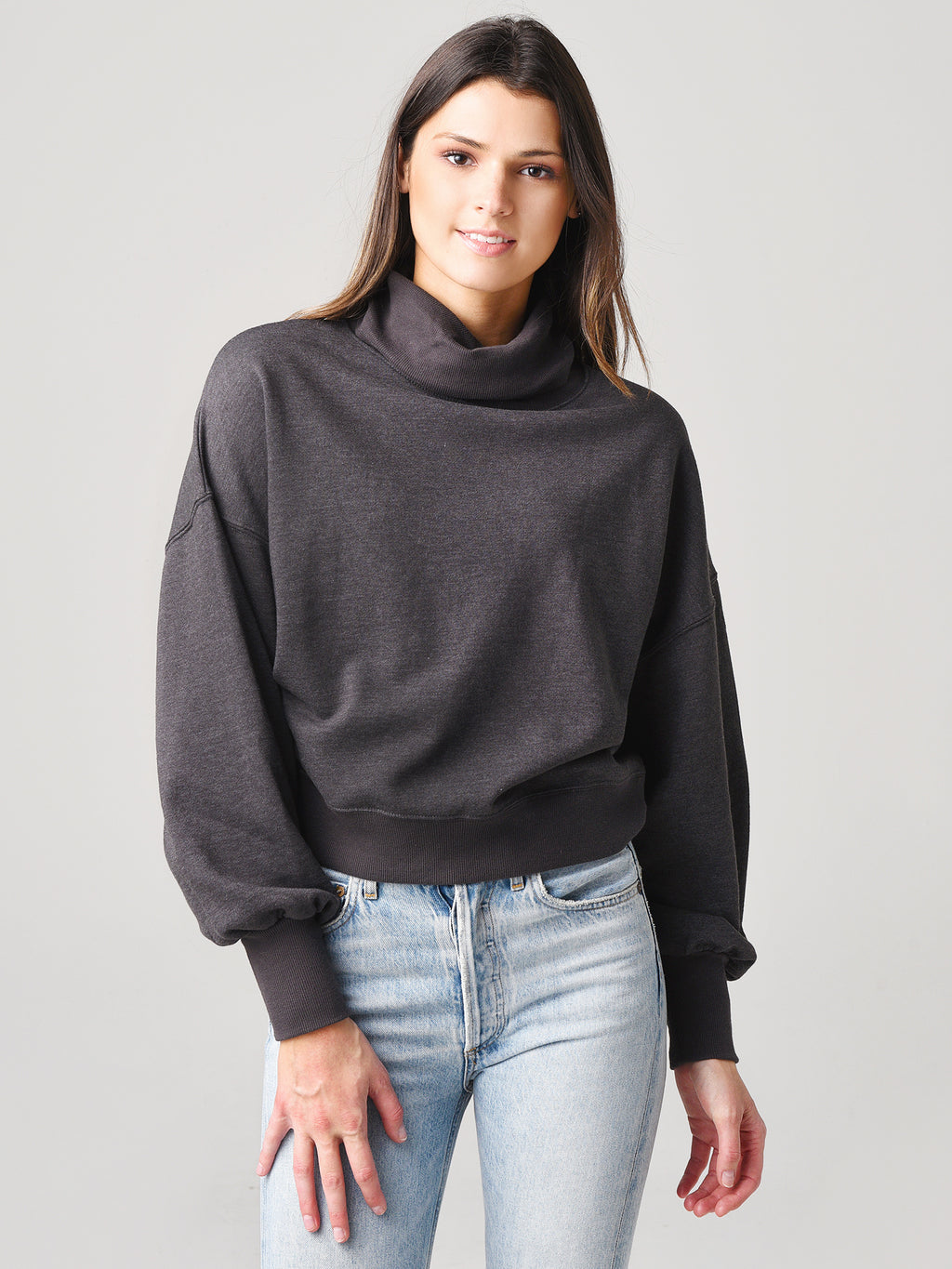 Z Supply Women's Ellis Mock Pullover Sweatshirt - Saint Bernard