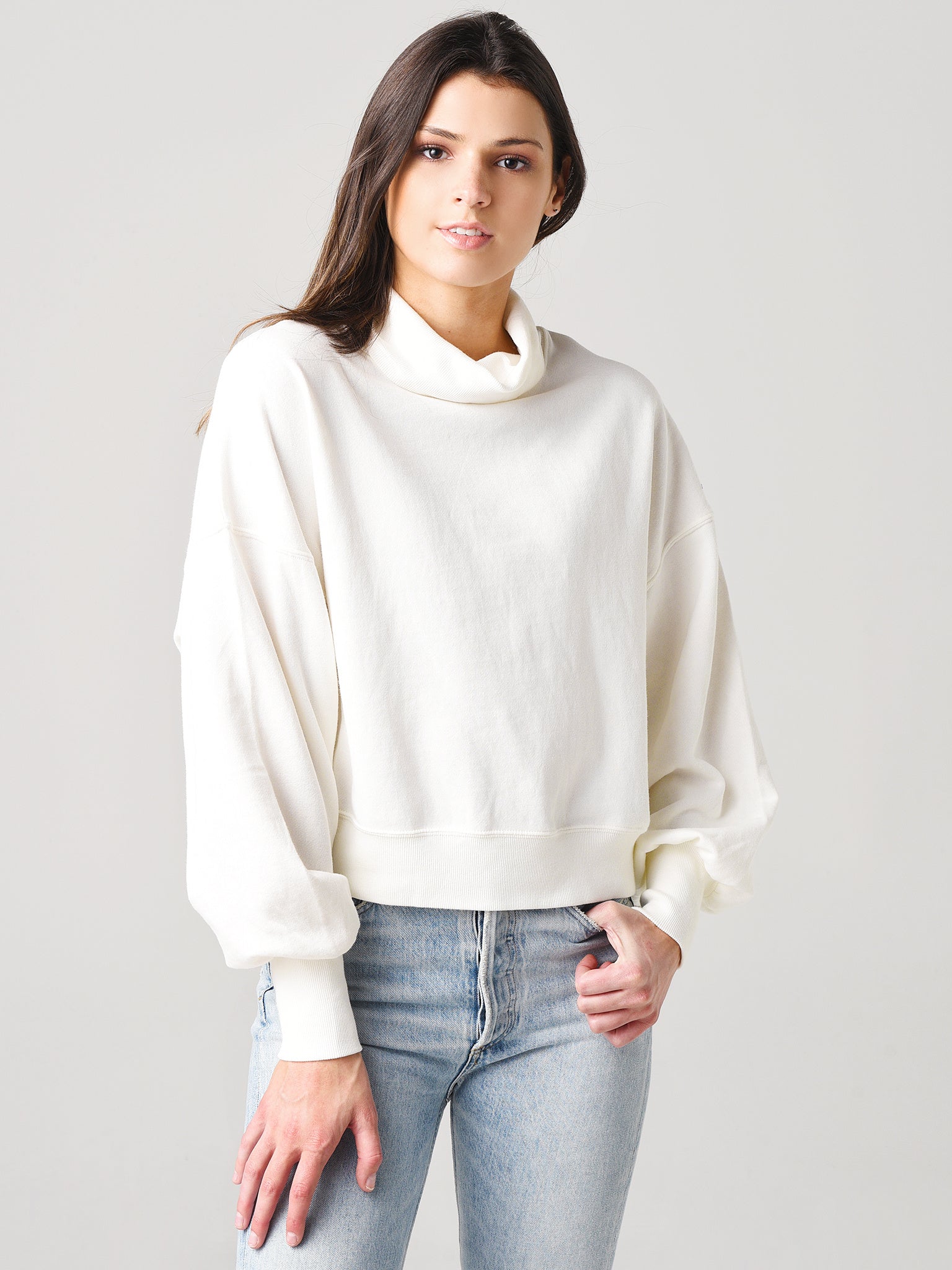 Z Supply Women's Ellis Mock Pullover Sweatshirt - Saint Bernard