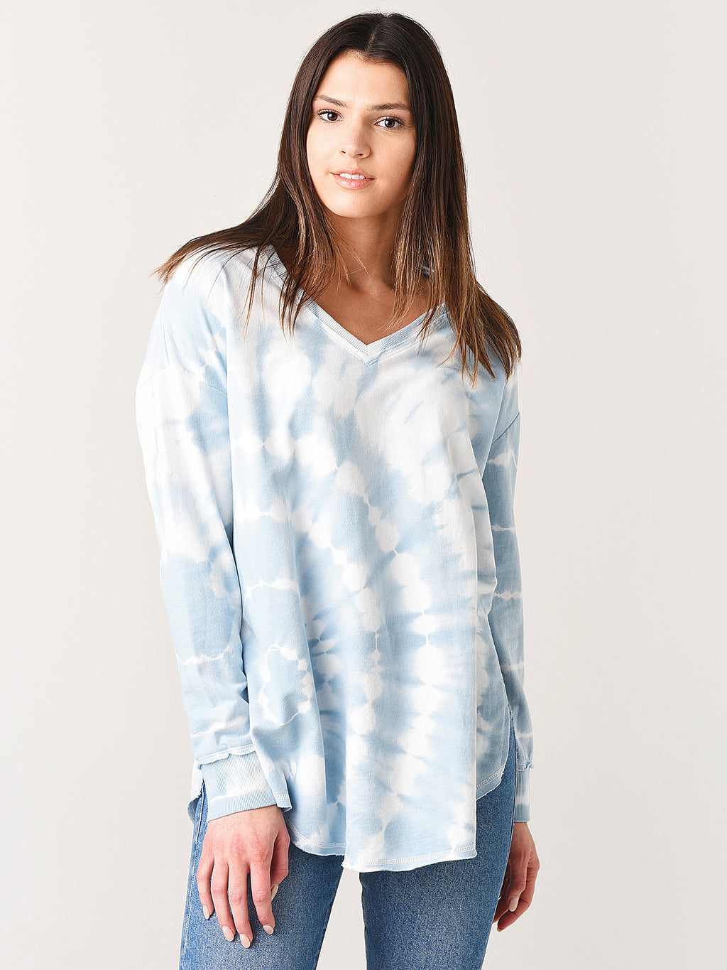 Z Supply Women's V-Neck Spiral Tie-Dye Weekender Top - Saint Bernard