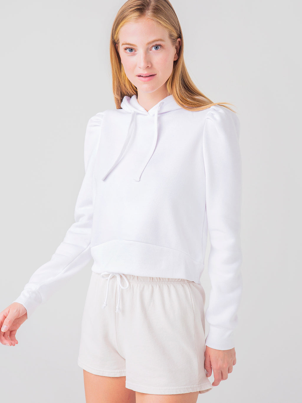 Z Supply Women's Logan Puff Sleeve Hoodie - Saint Bernard