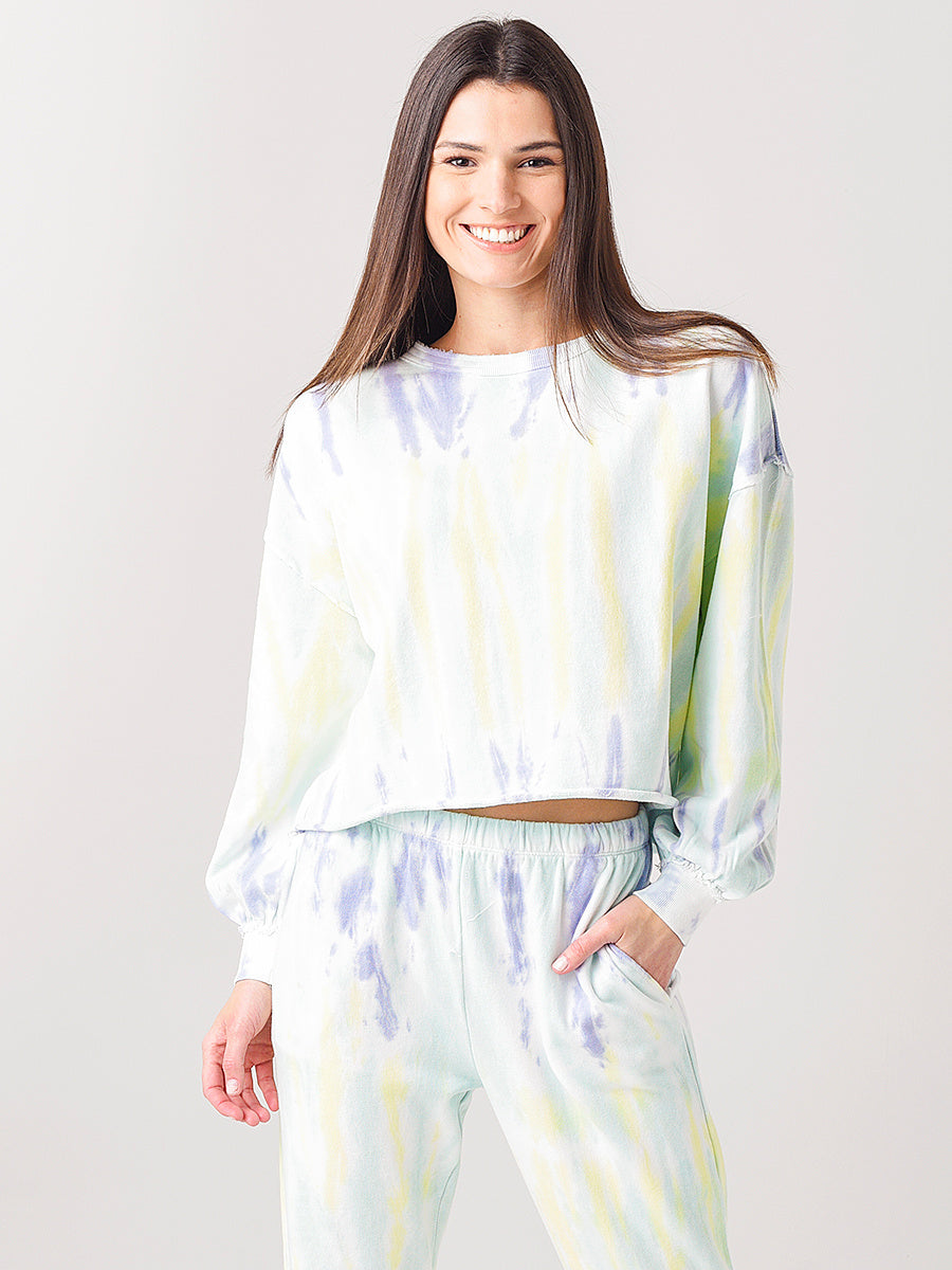 Z Supply Women's Tempest Sorbet Skies Tie-Dye Pullover - Saint Bernard