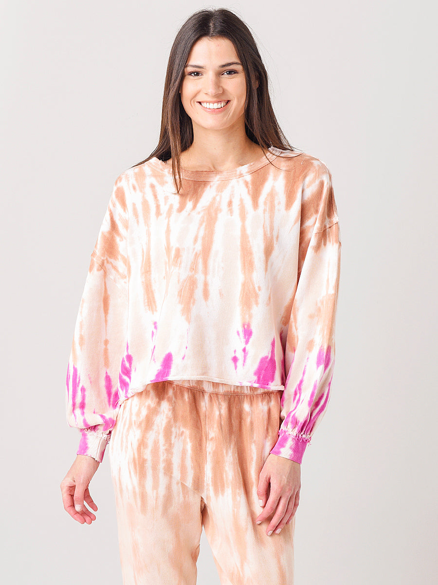 Z Supply Women's Tempest Sorbet Skies Tie-Dye Pullover - Saint Bernard