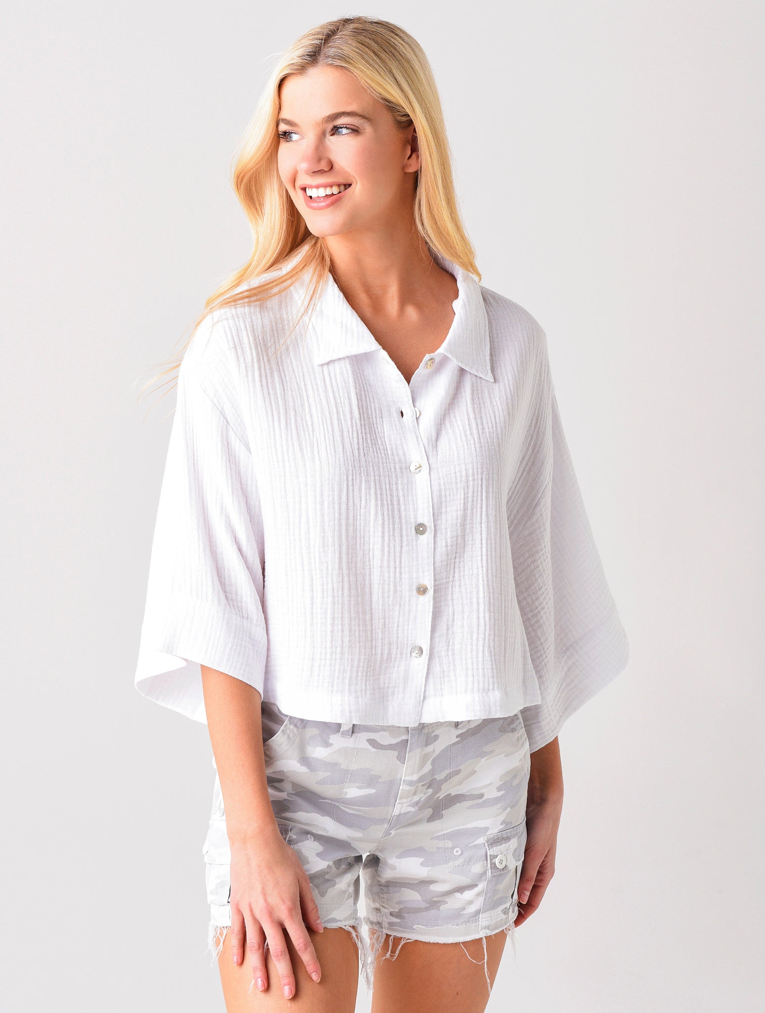 Z Supply Women's Canal Gauze Top - Saint Bernard