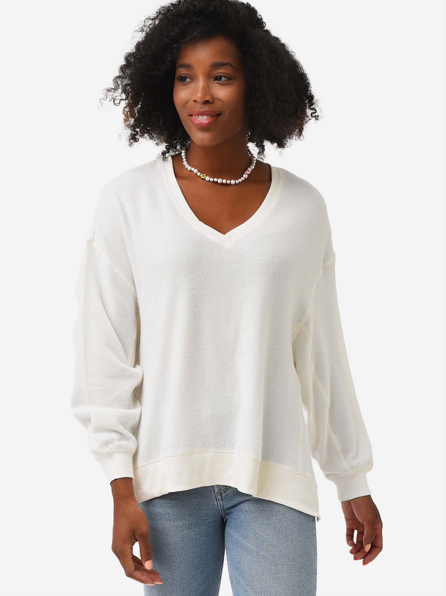 Z Supply Women's Cozy V-Neck Modern Weekender Sweater
