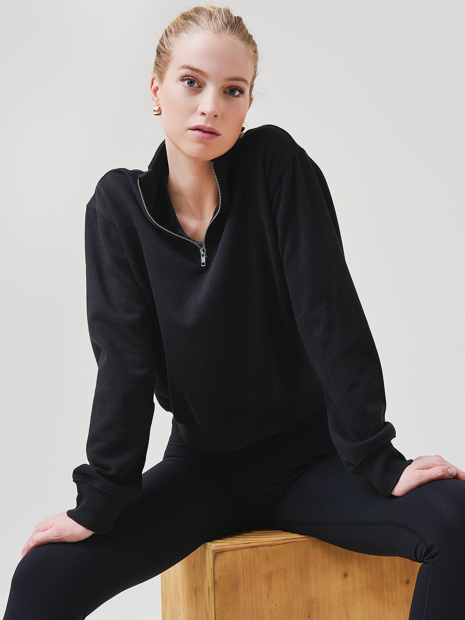 Z Supply Women's Half-Zip Sweatshirt - Saint Bernard