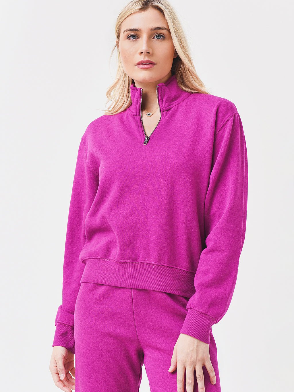 Z Supply Women's Half-Zip Sweatshirt - Saint Bernard