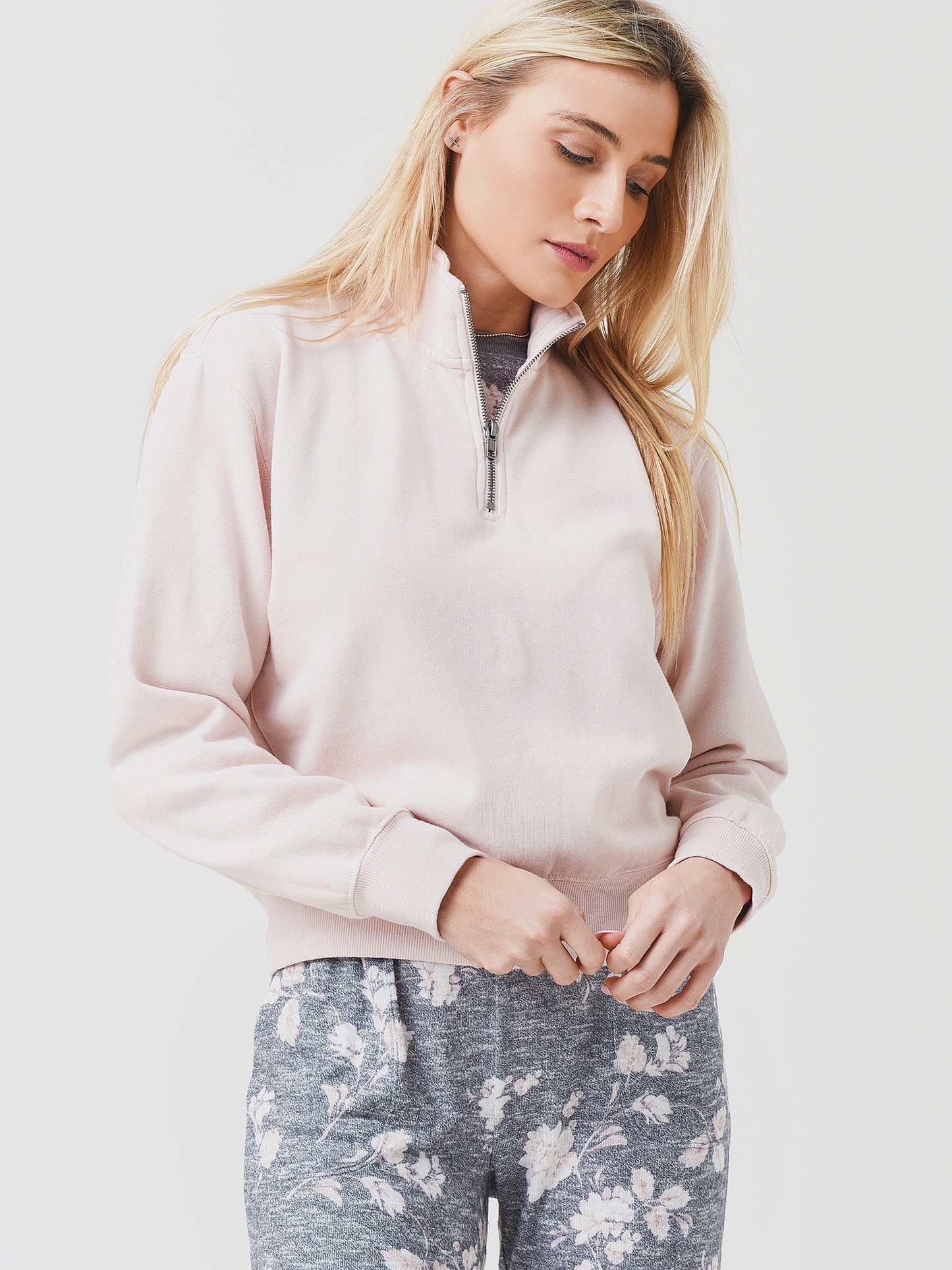 Z Supply Women's Half-Zip Sweatshirt - Saint Bernard