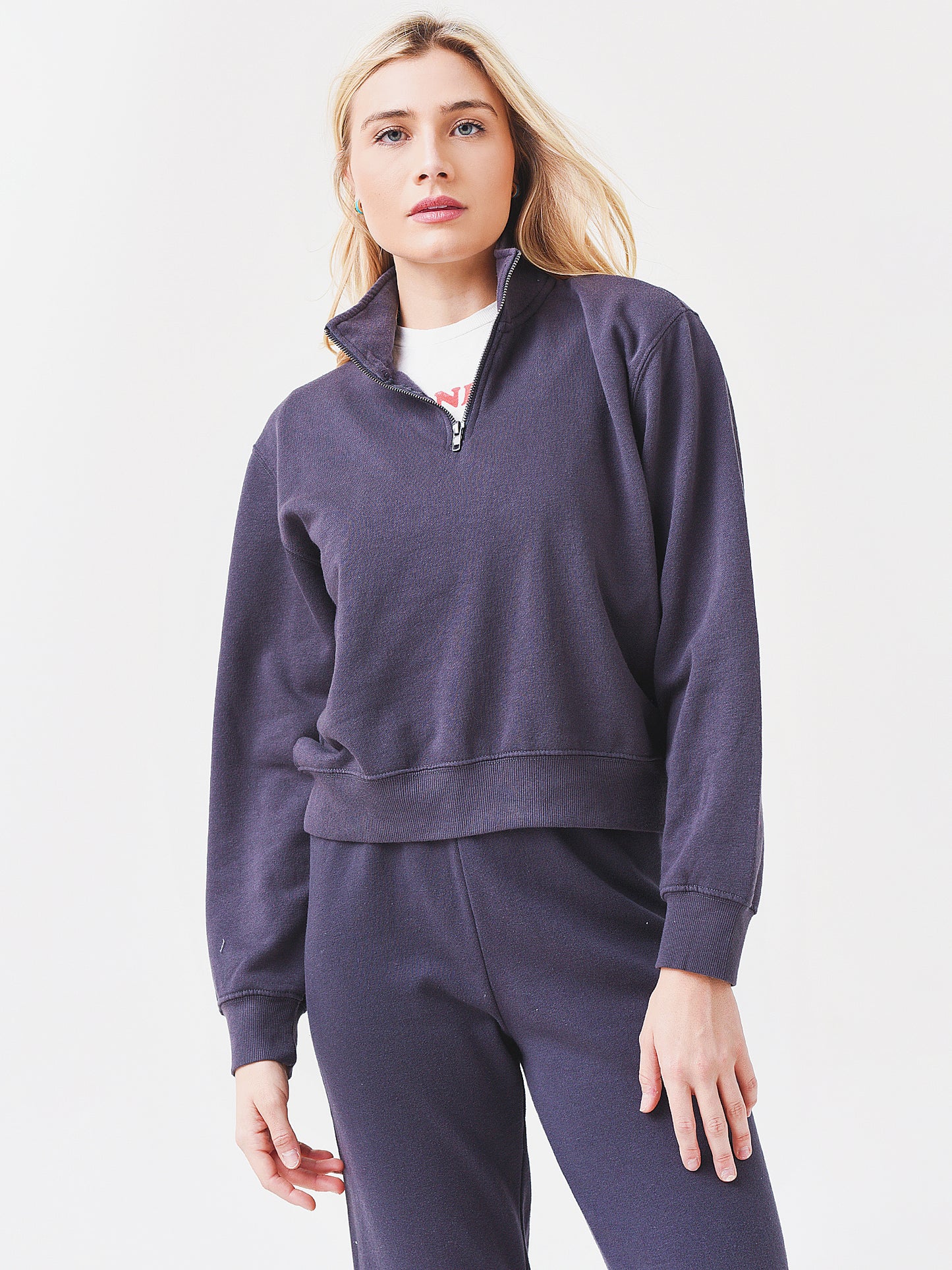 Z Supply Women's Half-Zip Sweatshirt - Saint Bernard