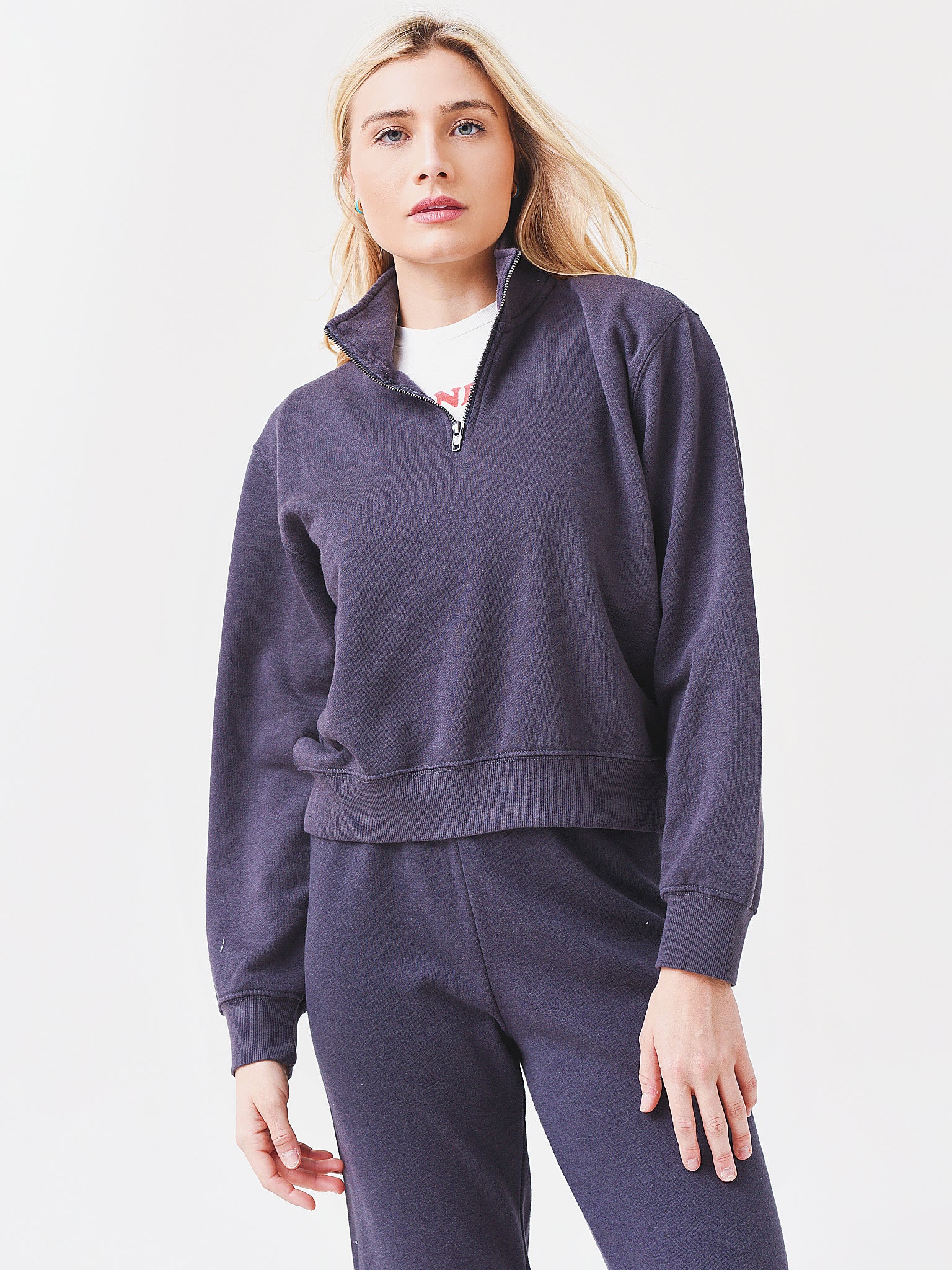 Z Supply Women's Half-Zip Sweatshirt - Saint Bernard