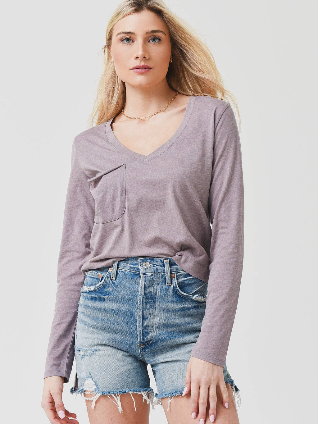Z Supply Women's Long Sleeve Skimmer Pocket Tee - Saint Bernard