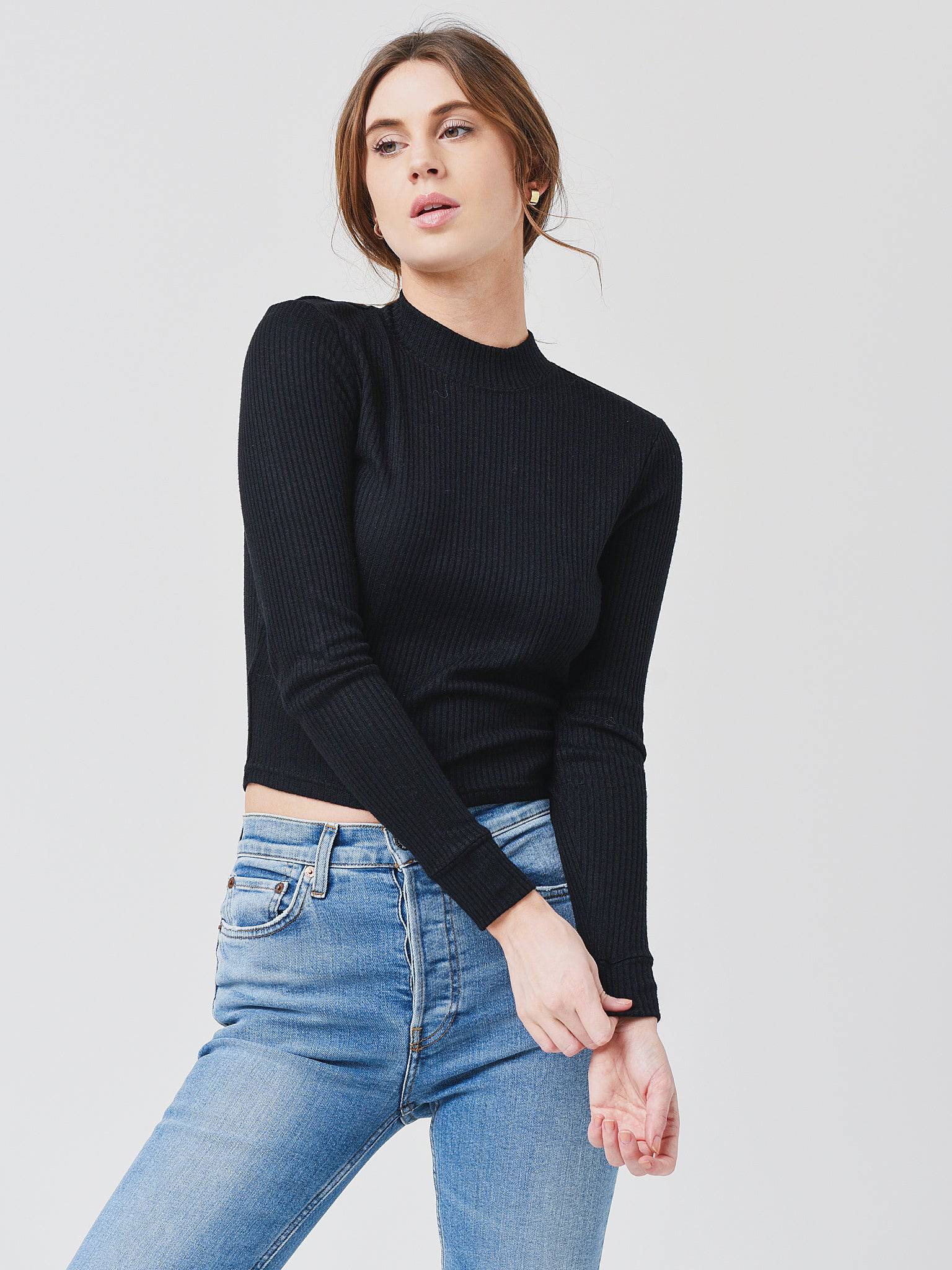 Z Supply Women's Clarke Rib Long Sleeve Top - Saint Bernard