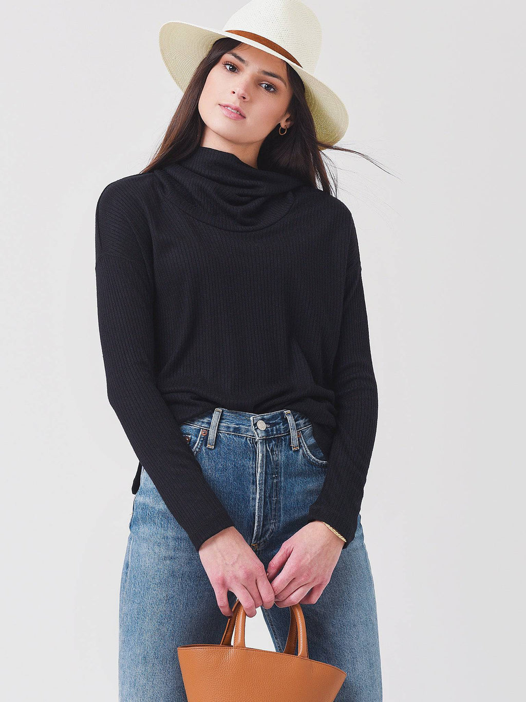 Z Supply Women's Jaziah Rib Cowl Neck Top - Saint Bernard
