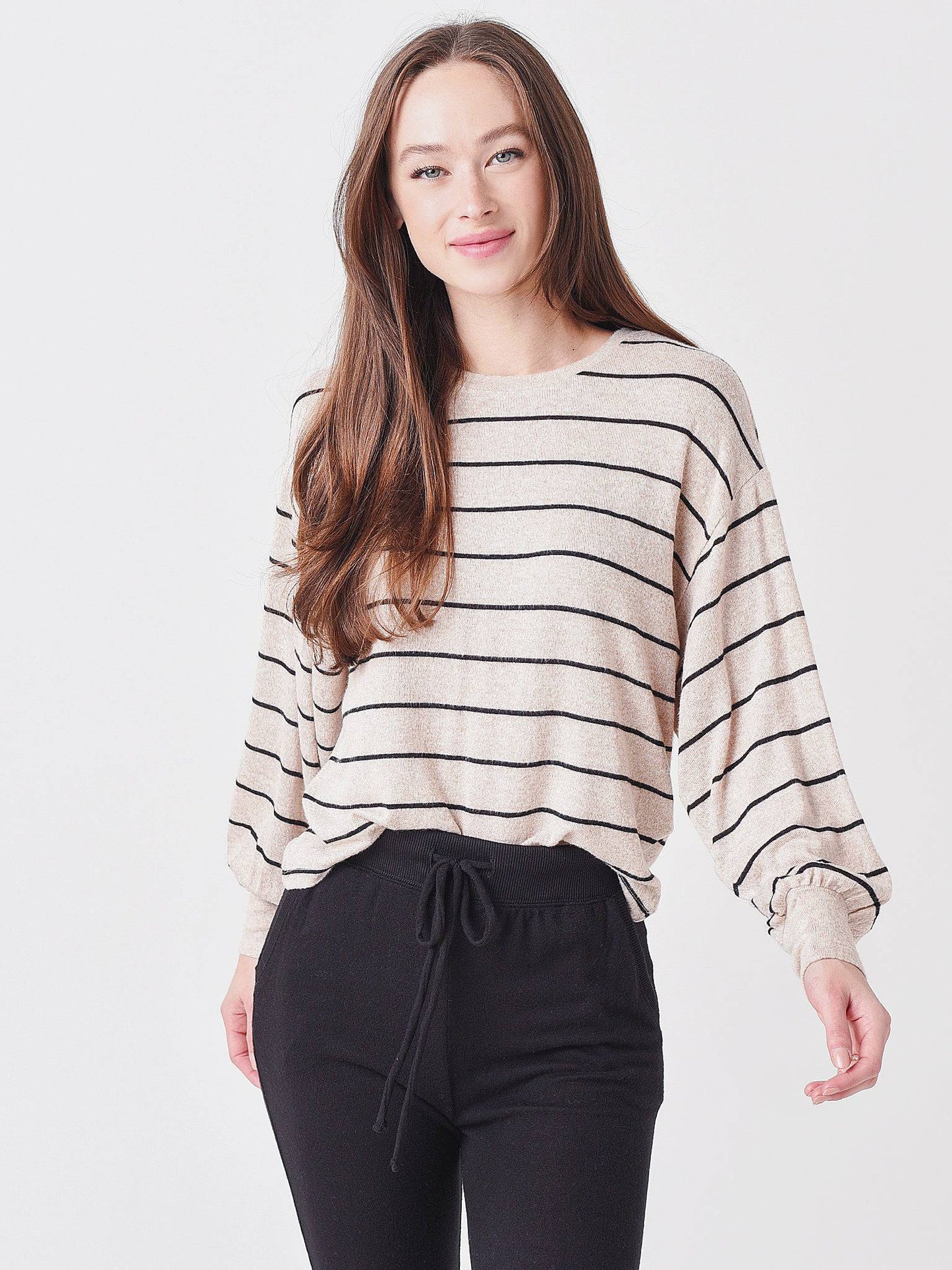Z Supply Women's Mira Stripe Marled Sweater - Saint Bernard
