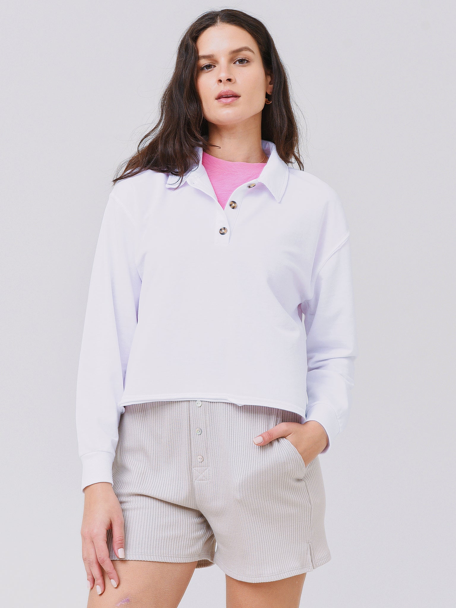 Z Supply Women's Charlie Polo Sweatshirt - Saint Bernard