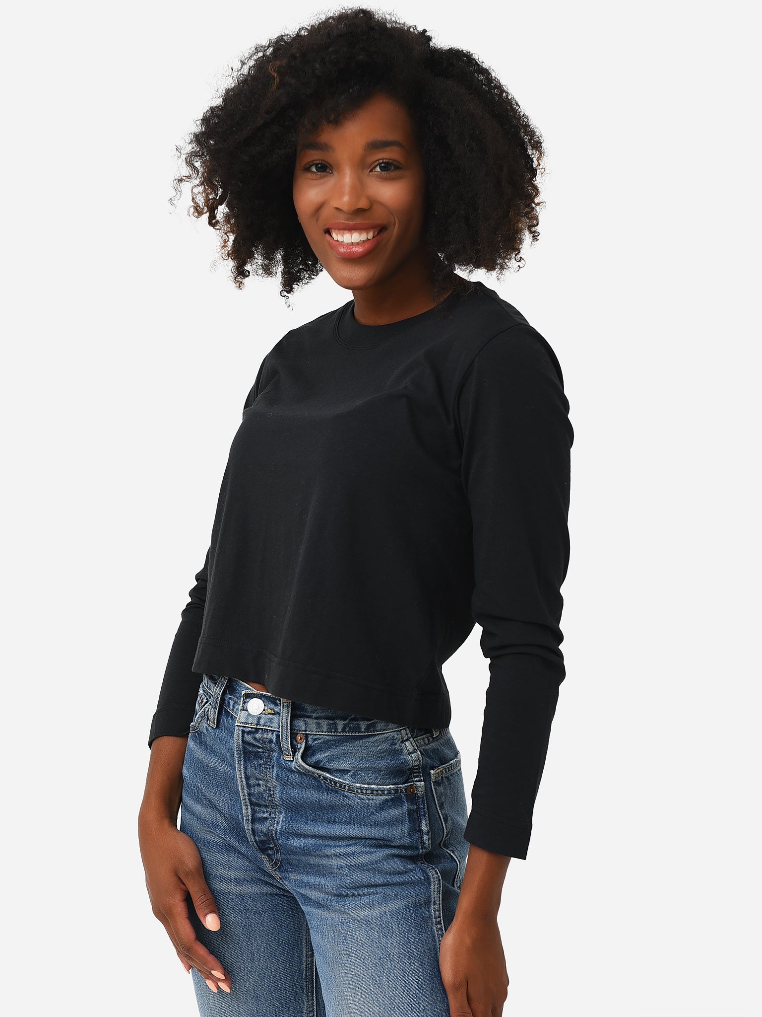 Z Supply Women's Lupita Crop Long Sleeve Top - Saint Bernard