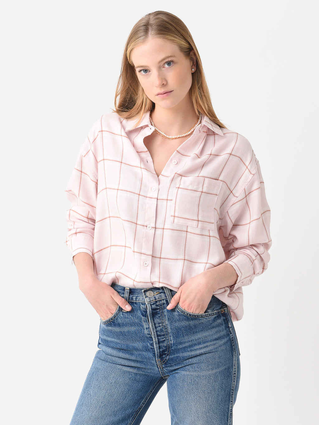 Z Supply Women's Hawk Plaid Button-Down Top - Saint Bernard