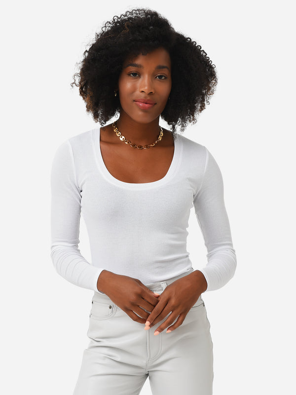 Z Supply - Sirena Rib Long Sleeve Tee White