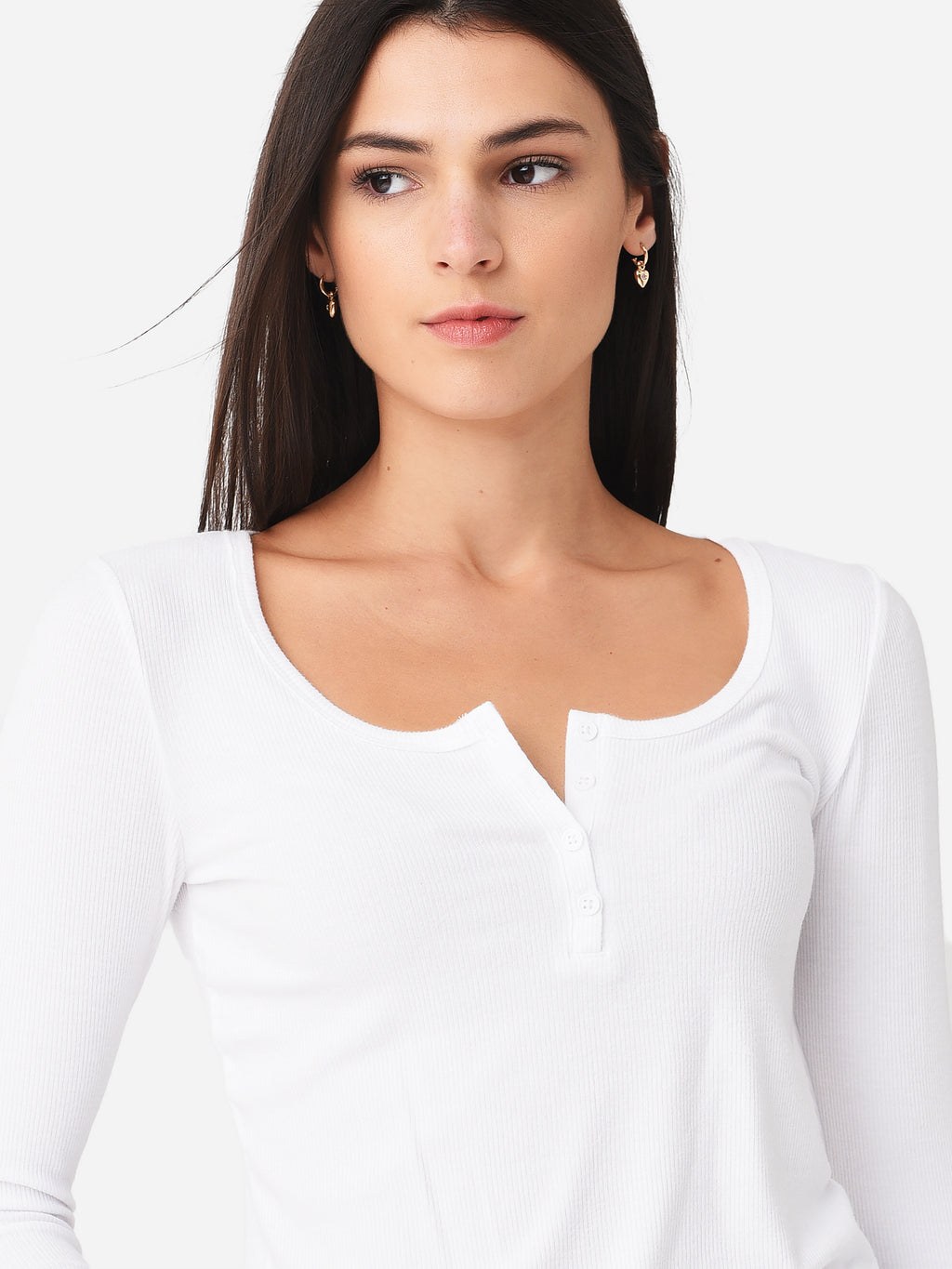 Z Supply Women's Cait Rib Henley Top - Saint Bernard