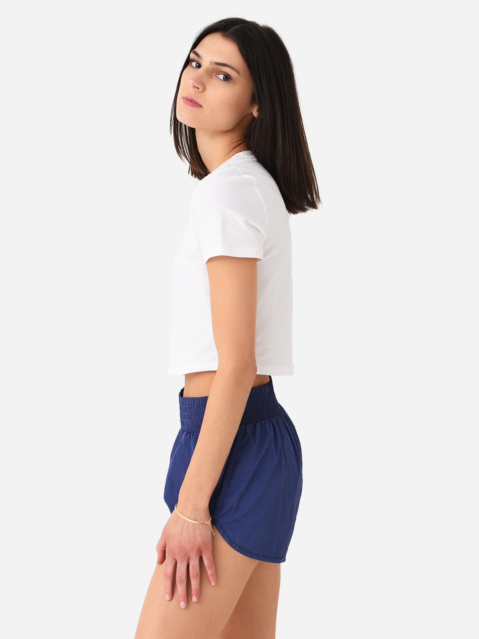 Z SUPPLY-AMELIE SMOCKED LINEN CROP TOP